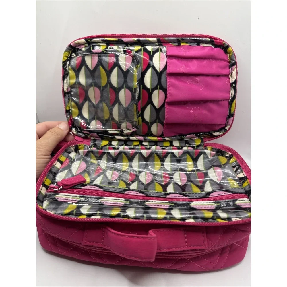 VERA BRADLEY Blush & Brush Cosmetic FUCHSIA PINK Make-Up Case
